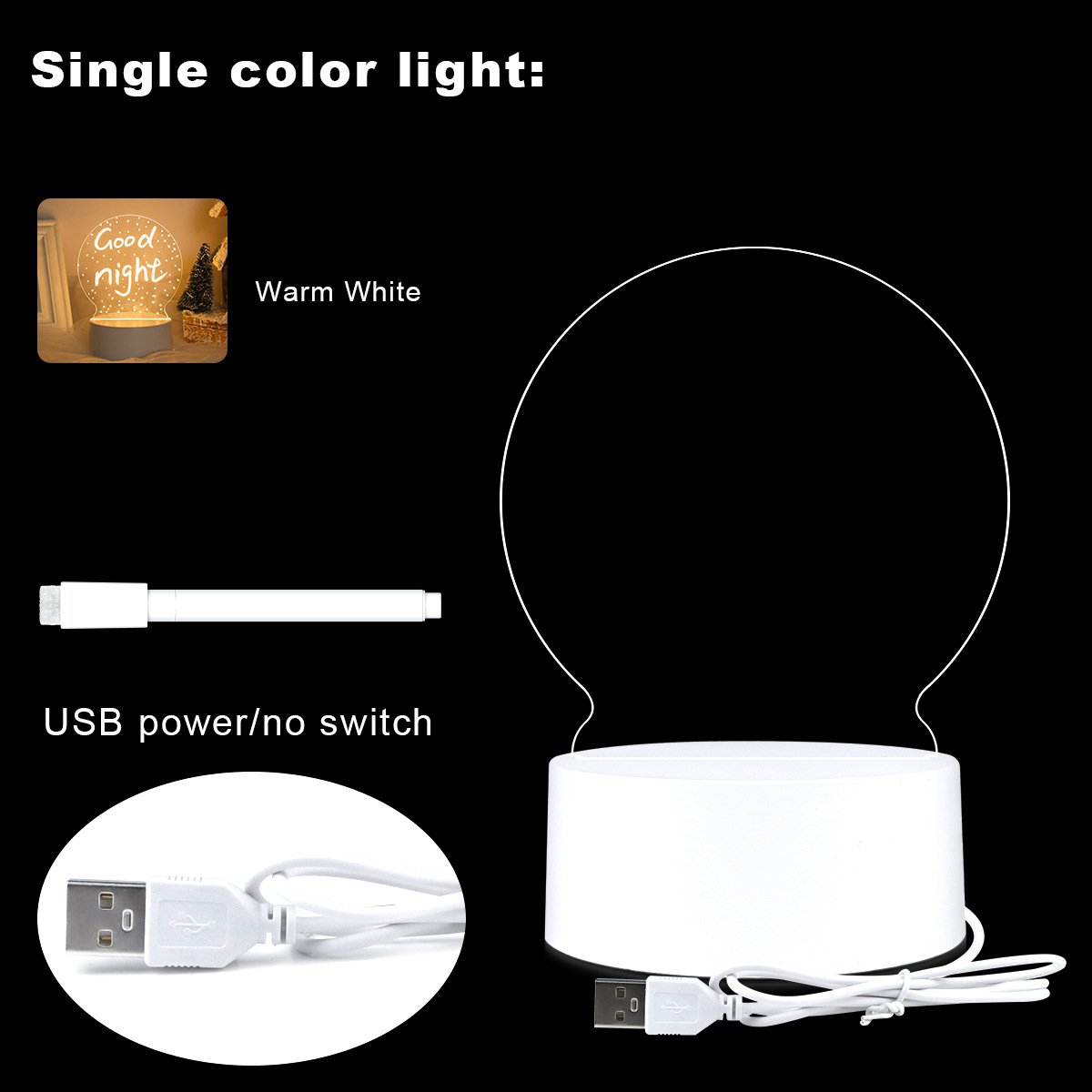 LED Light Message Board – USB Desktop Luminous Writing Pad with Night Light Effect – Image 5