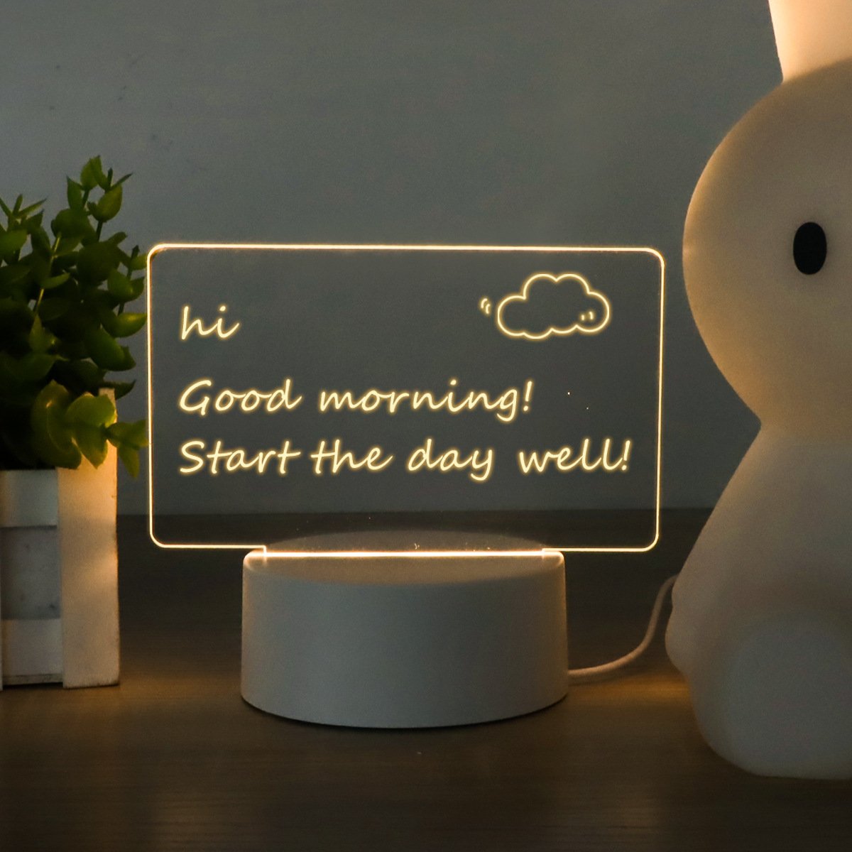 LED Light Message Board – USB Desktop Luminous Writing Pad with Night Light Effect – Image 8