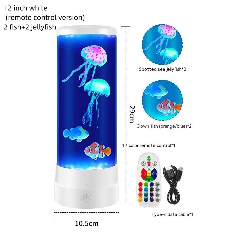 Color-Changing Jellyfish LED Night Lamp – USB Powered Small Mood Light – Image 2