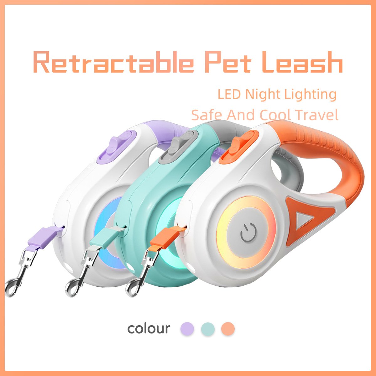 Smart Retractable Dog Leash – Built-in Light & Collar for Safe Night Walks – Image 8